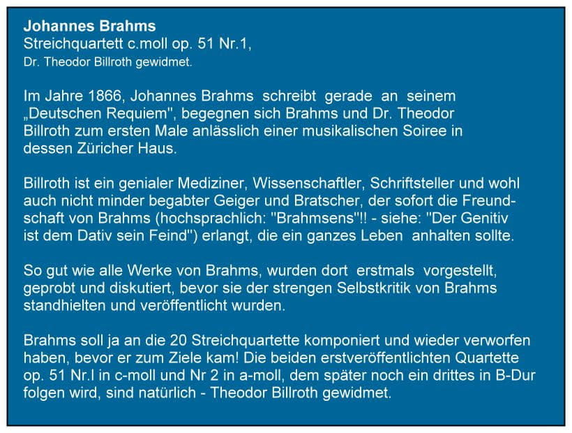 Einführung ins Brahms Quartett Einführung ins Brahms Quartett